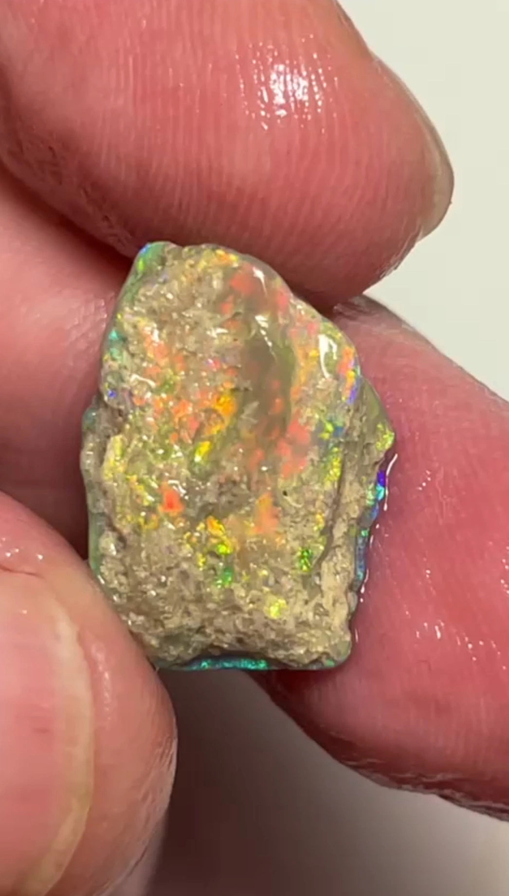 Very Bright Orange & Pink Dominant Multicolours 11.40cts Lightning Ridge knobby opal formation to cut/carve  17x12x9 mm  SKU#RLN009