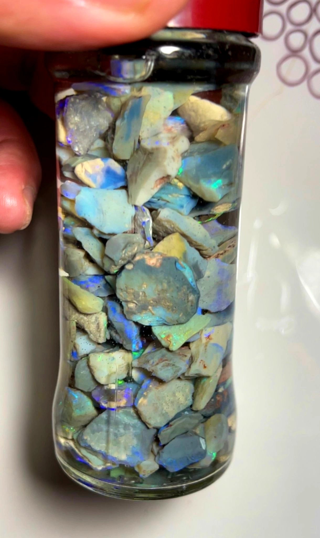 235cts Lightning Ridge Rough Opal Dark / Crystal Small Seams lots colours/multicolours 14x10x7mm to 7x5x2mm SKU#0002