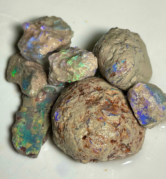 Lightning Ridge Big knobby & Seam formations 375.00cts Nice colours showing to chase or carve 40x30x20mm to 26x14x9 mmSKU#RLN004