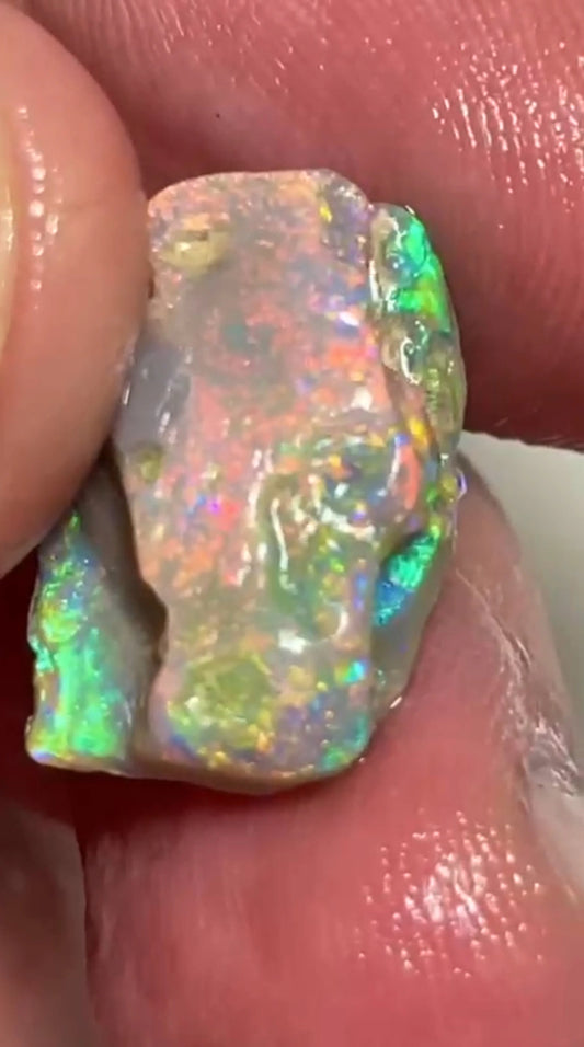 Very Bright Orange & Pink Dominant Multicolours 11.40cts Lightning Ridge knobby opal formation to cut/carve  17x12x9 mm  SKU#RLN009