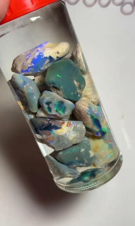 Gamble Knobby formations 124.00cts Colours here to chase Lightning Ridge Rough opal 18x14x5mm to 9x8x4 mm SKU#RLN006