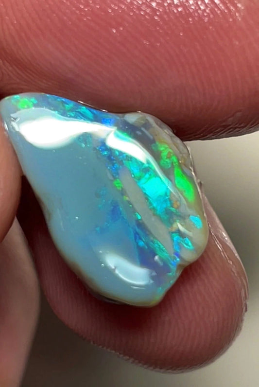 11.75cts Lightning Ridge Rough Opal Dark Crystal Seam to cut Multi stacked Multifire bars 20x12x9mm 9869