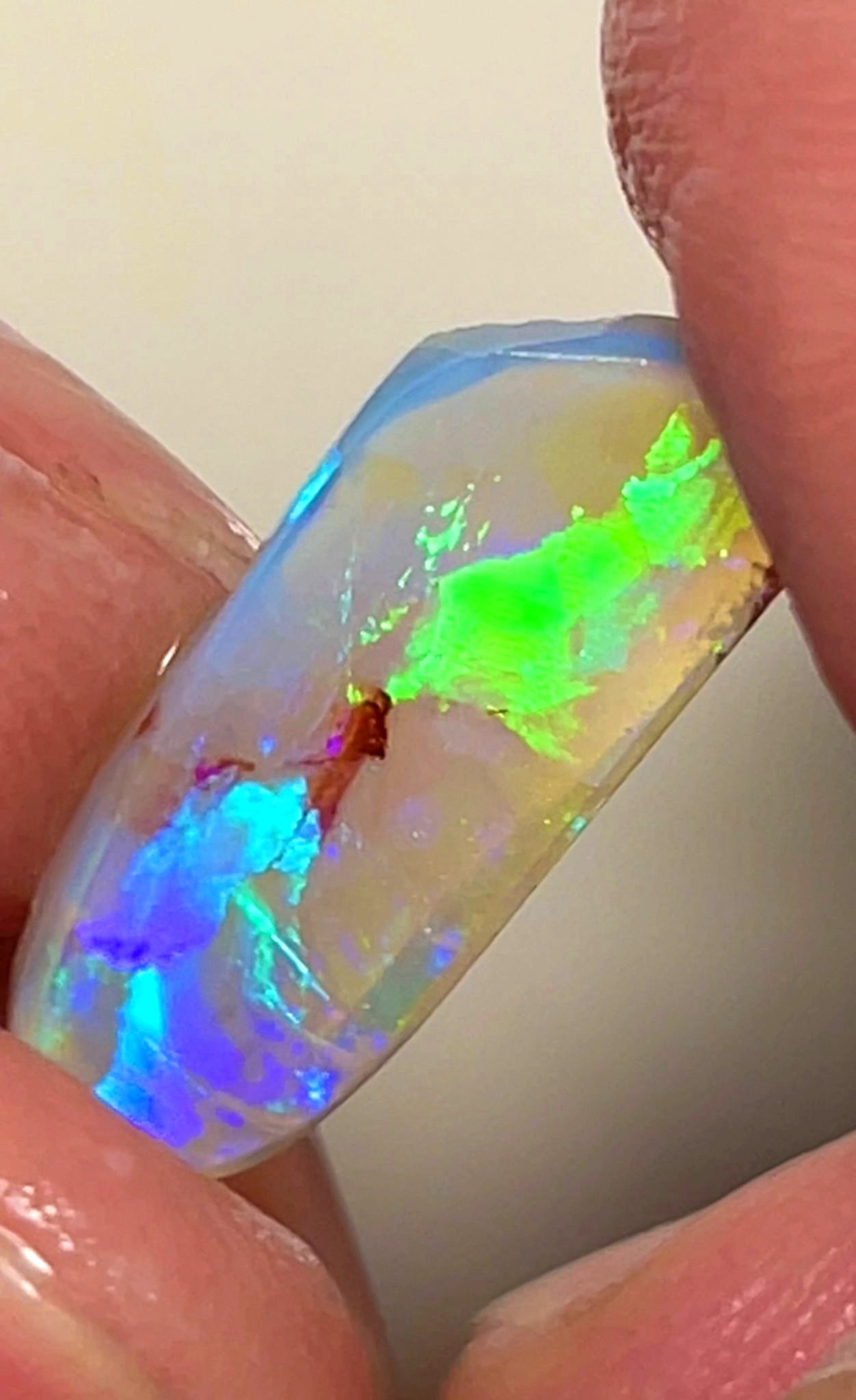 3.8cts Lightning Ridge Crystal Opal Rub gorgeous Bright Vivid Vibrant Multicolours 20x8x2 mm SKU#2664