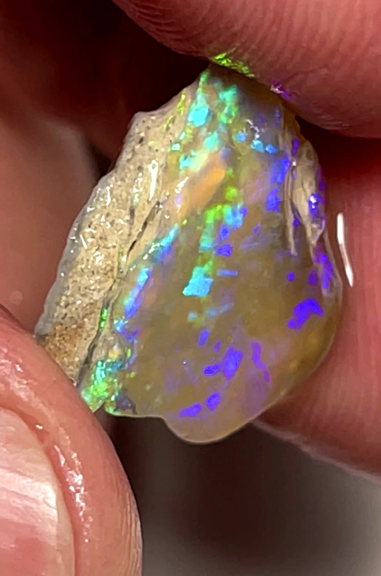 8.75cts Lightning Ridge Rough Opal Untouched Crystal Knobby Vibrant Multifires 15x15x8mm & 12x5x4mm SKU#4450