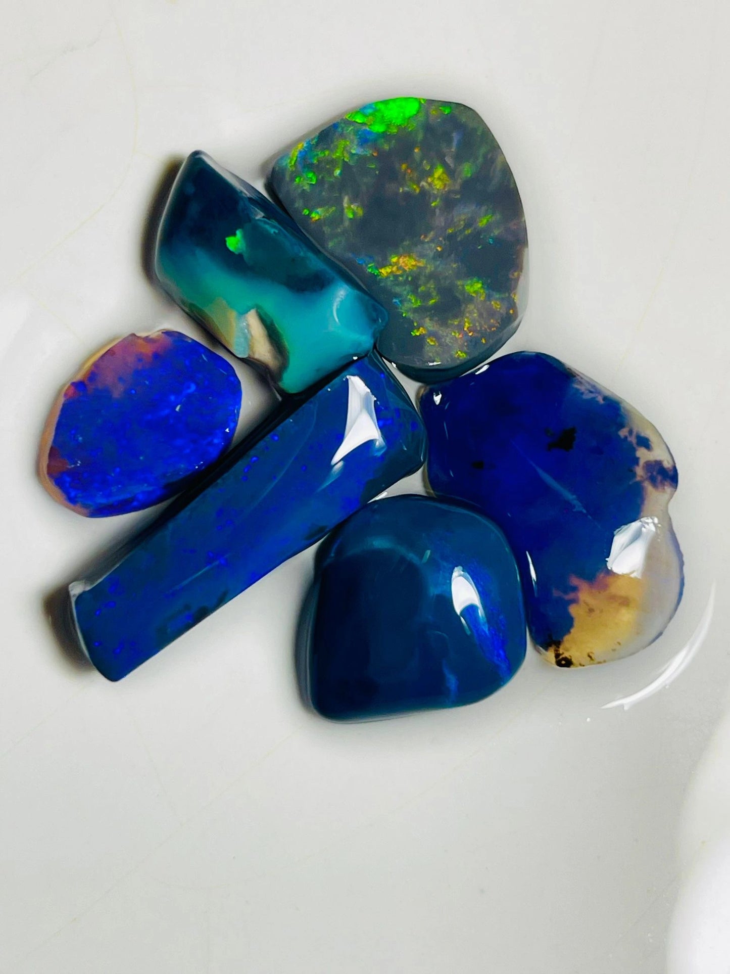 33cts Lightning Ridge Black Opal Rubs parcel with gorgeous Faces and fires 23x7x5 to 12x9x3 mm  SKU#9279