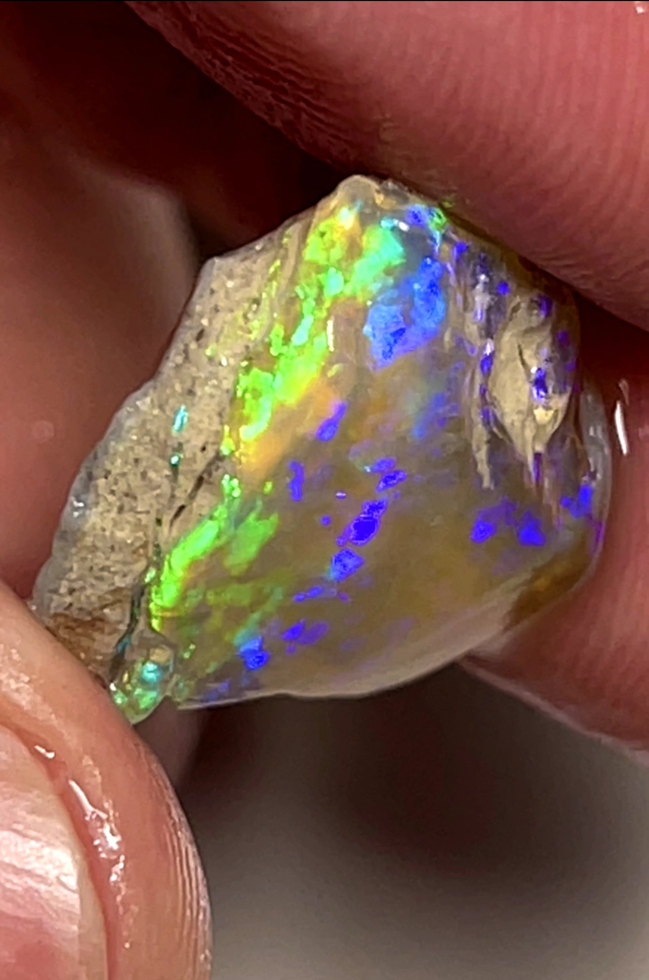 8.75cts Lightning Ridge Rough Opal Untouched Crystal Knobby Vibrant Multifires 15x15x8mm & 12x5x4mm SKU#4450