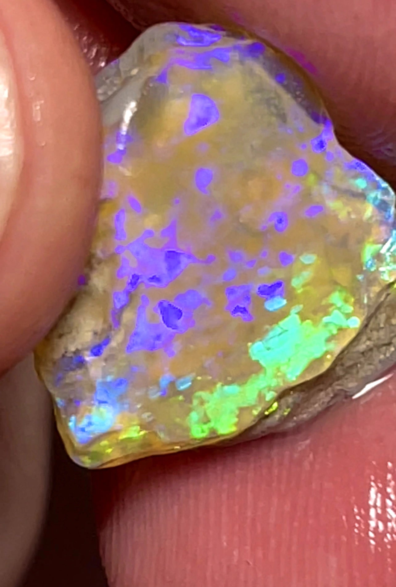 8.75cts Lightning Ridge Rough Opal Untouched Crystal Knobby Vibrant Multifires 15x15x8mm & 12x5x4mm SKU#4450