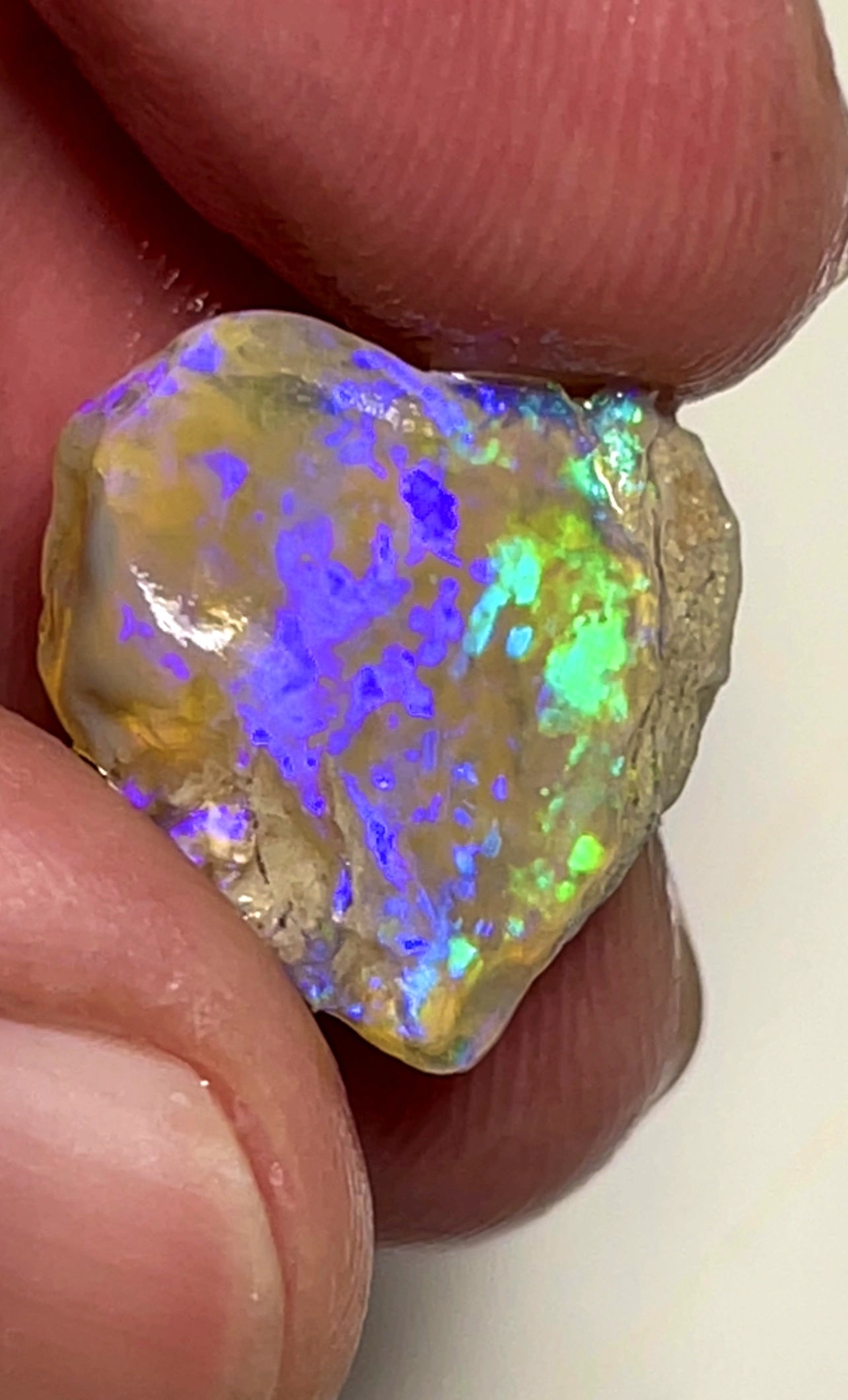 8.75cts Lightning Ridge Rough Opal Untouched Crystal Knobby Vibrant Multifires 15x15x8mm & 12x5x4mm SKU#4450