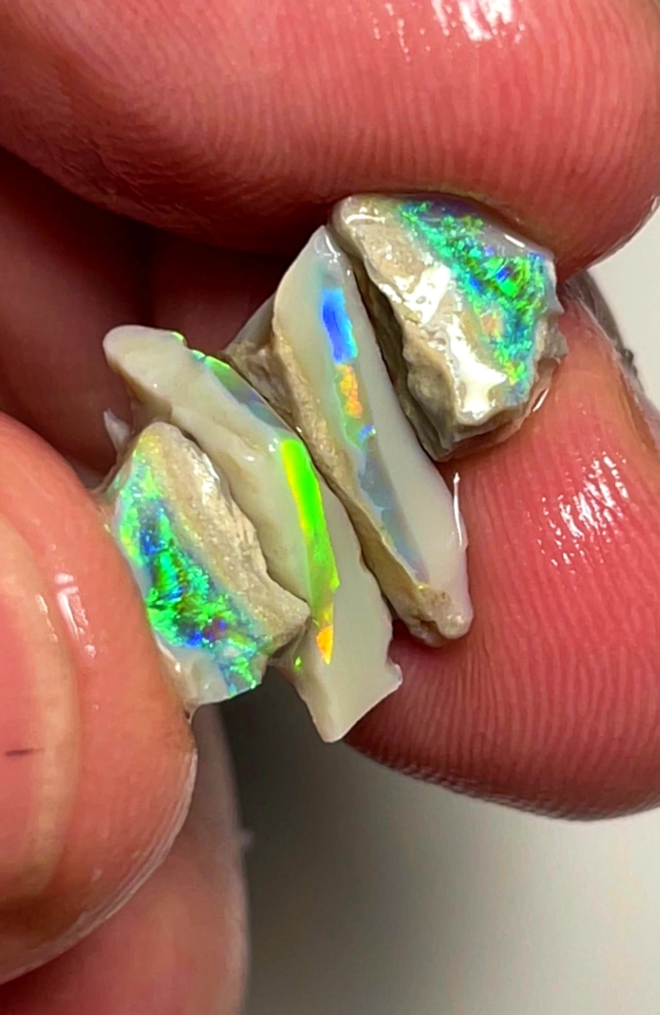 7.75cts Lightning Ridge Rough Opal Dark Seam Vivid Vibrant gorgeous Multifires 13x10x4mm to 8x6x5mm SKU#0287