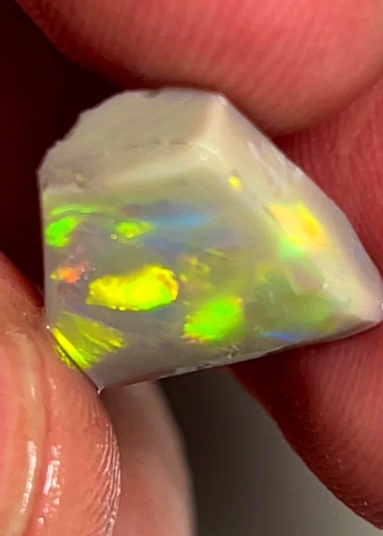 5.75cts Lightning Ridge Super Gorgeous Bright Multifires Blocky pattern 13x12x4mm  SKU#1001