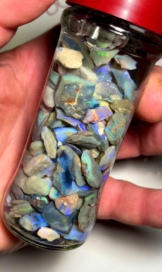 235cts Lightning Ridge Rough Opal Dark / Crystal Small Seams lots colours/multicolours 14x10x7mm to 7x5x2mm SKU#0002