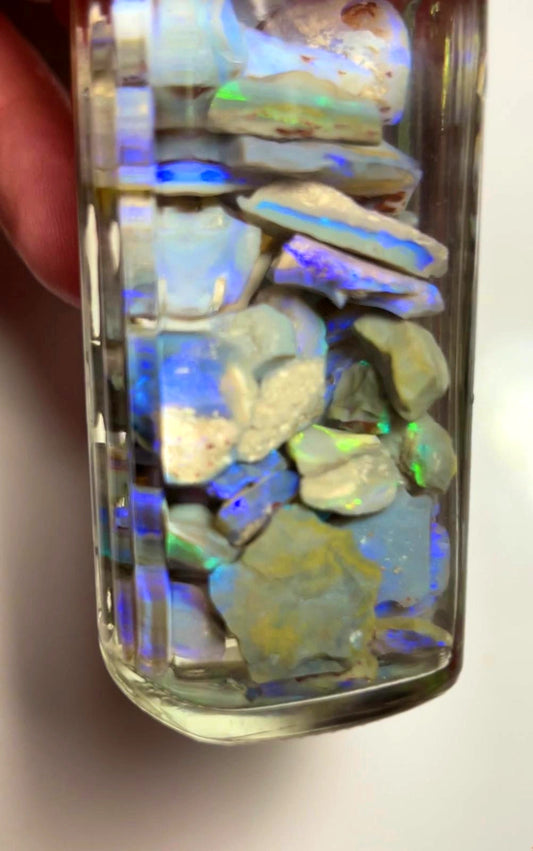 115cts Lightning Ridge Rough Opal Dark / Crystal Seams lots colours/multicolours 15x8x4mm to 8x5x1mm SKU#7783