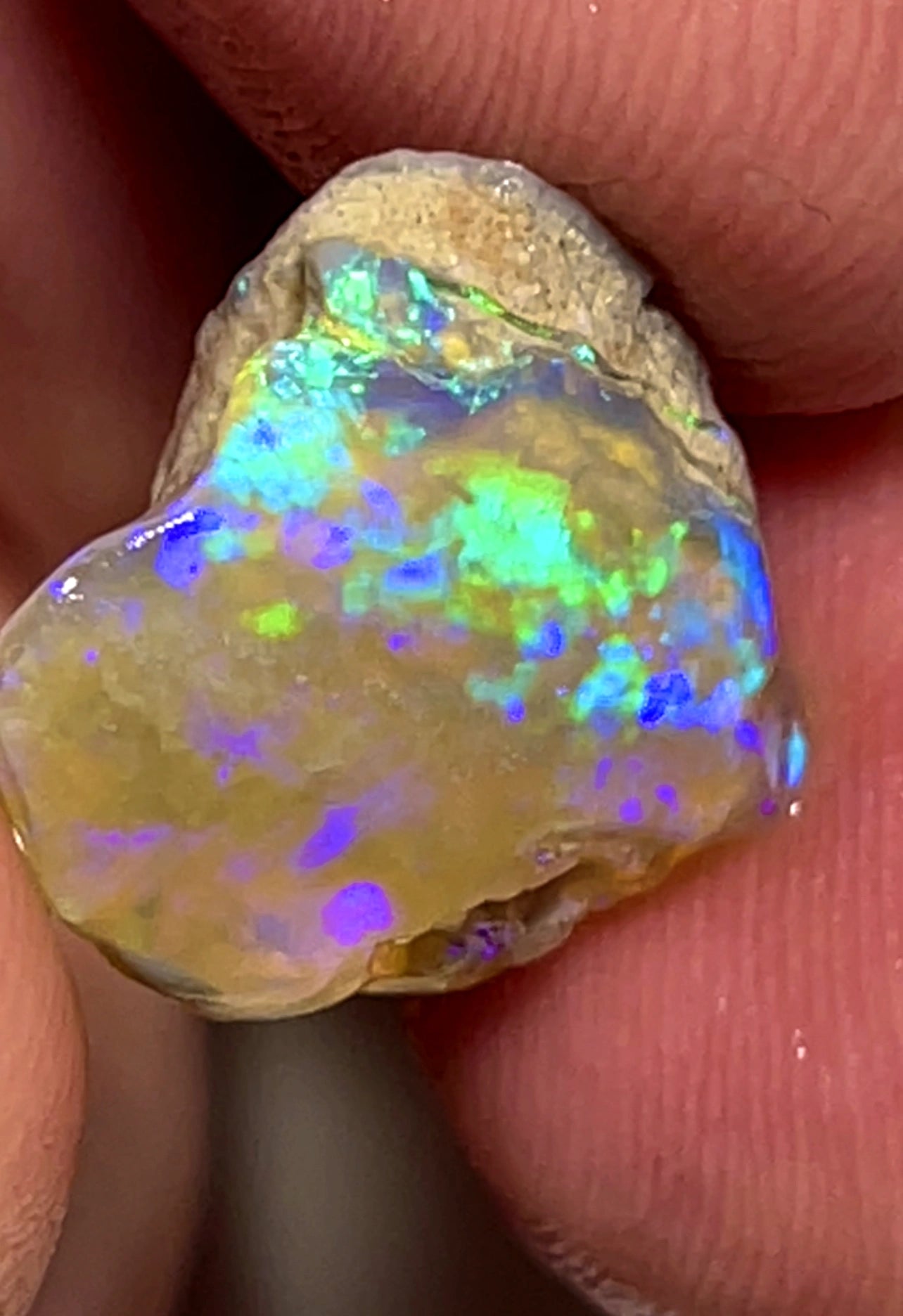 8.75cts Lightning Ridge Rough Opal Untouched Crystal Knobby Vibrant Multifires 15x15x8mm & 12x5x4mm SKU#4450