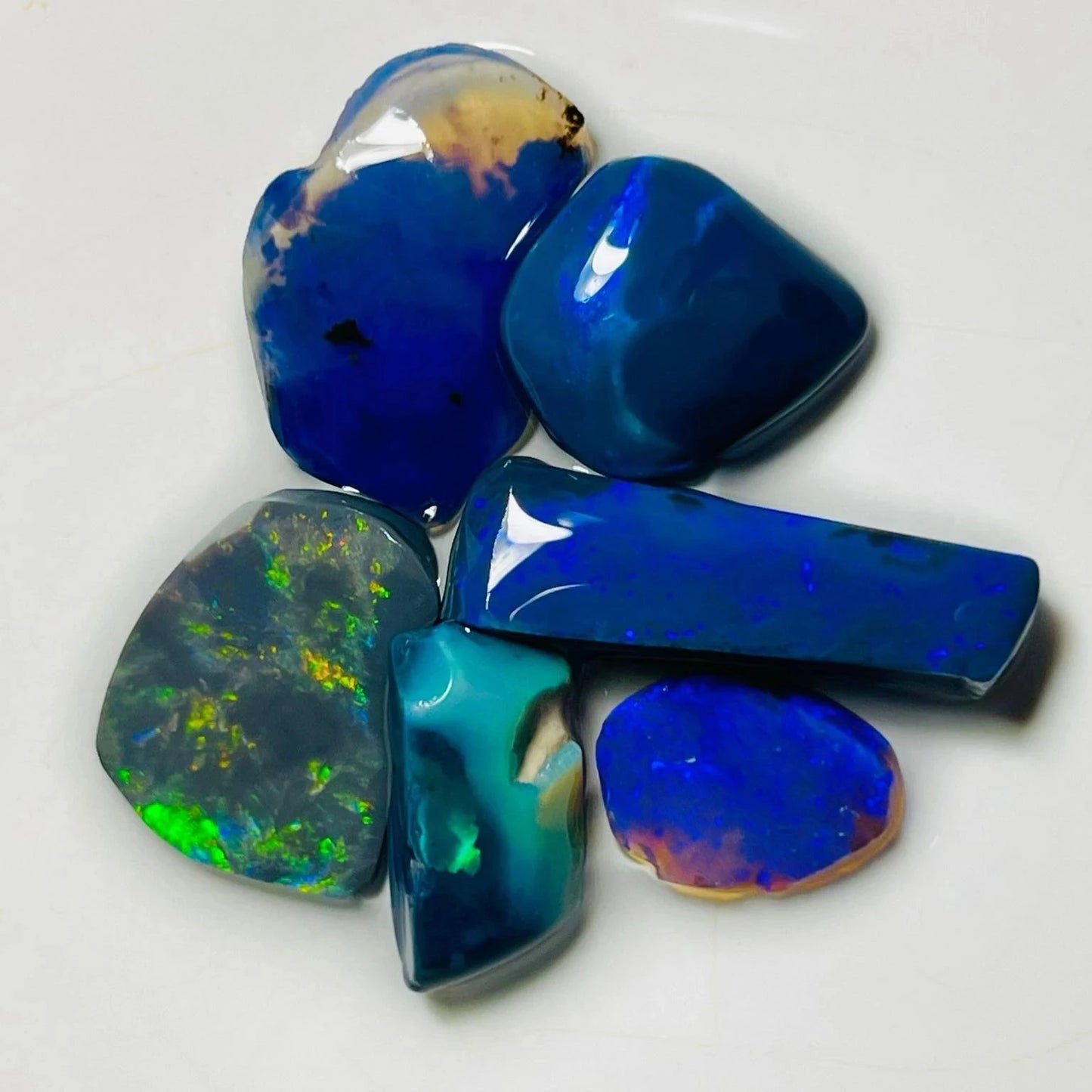 33cts Lightning Ridge Black Opal Rubs parcel with gorgeous Faces and fires 23x7x5 to 12x9x3 mm  SKU#9279