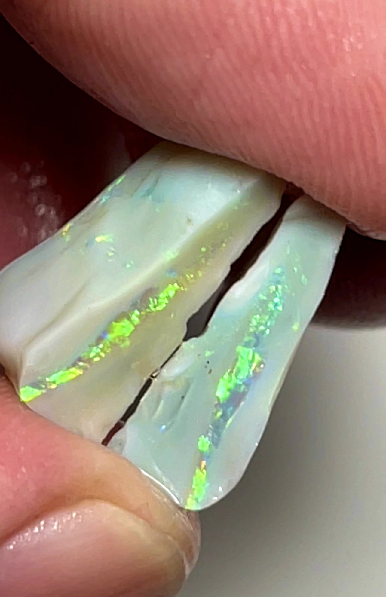 15.25cts Lightning Ridge Rough Opal Dark Seam to cut gorgeous Multifires 16x15x3mm & 18x10x4mm SKU#0269